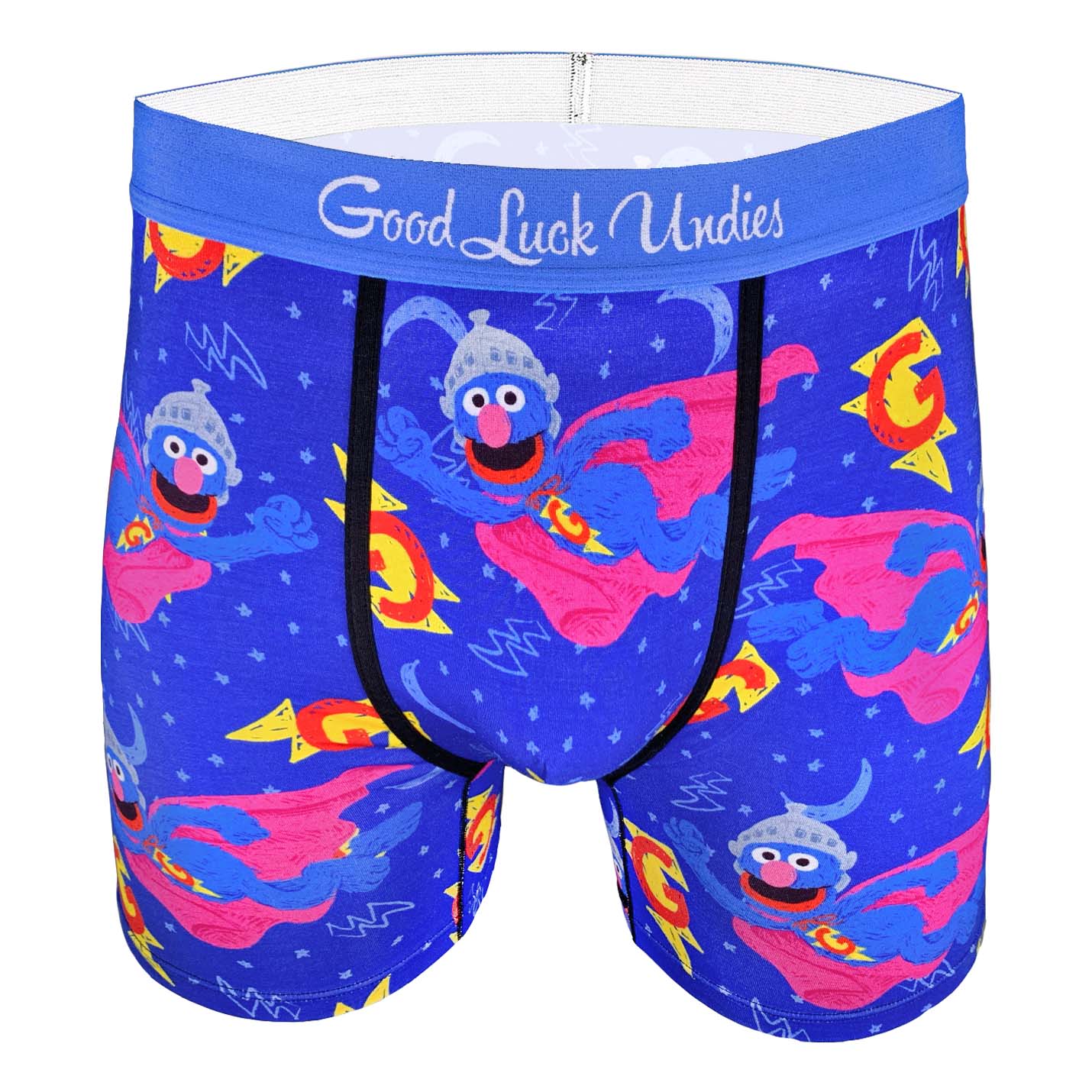 monsters new undies Men's Sesame Street, Super Grover Underwear XL / Blue