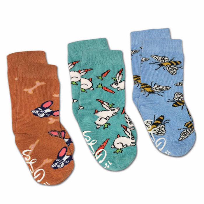 Bees, Bunnies and Dogs Kids Socks