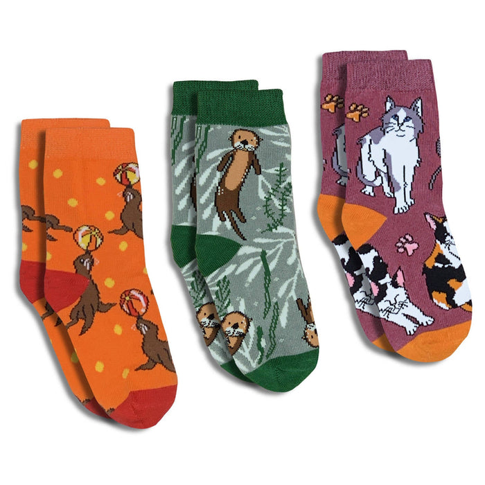 Sea Lions, Sea Otters and Kitty Cats Kids Socks