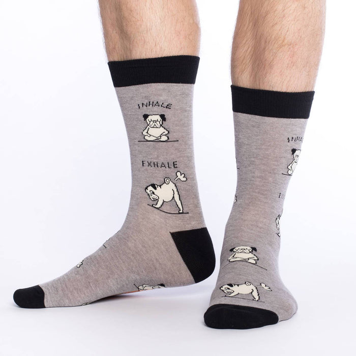 Men's Big & Tall Yoga Pug Socks