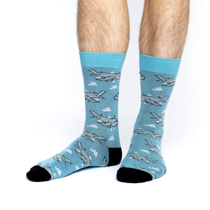 Men's King Size Jumbo Jet Airplane Socks