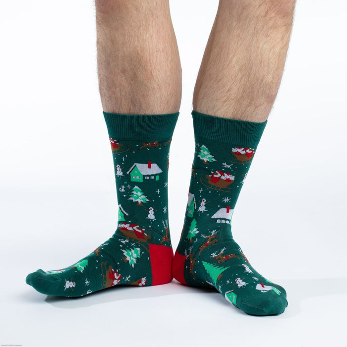 Men's Santa on a Sled Christmas Socks