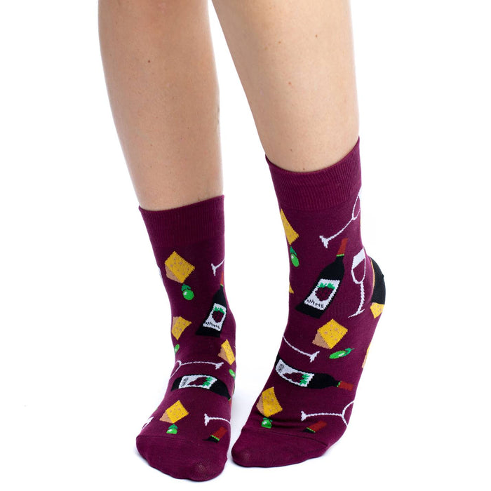 Women's Wine & Cheese Socks