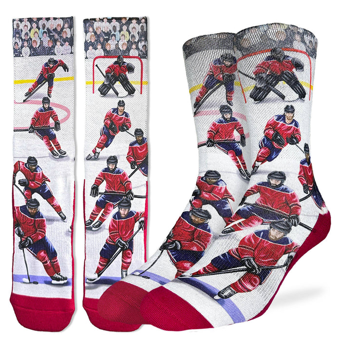 Men's Ice Hockey Players, Red Socks