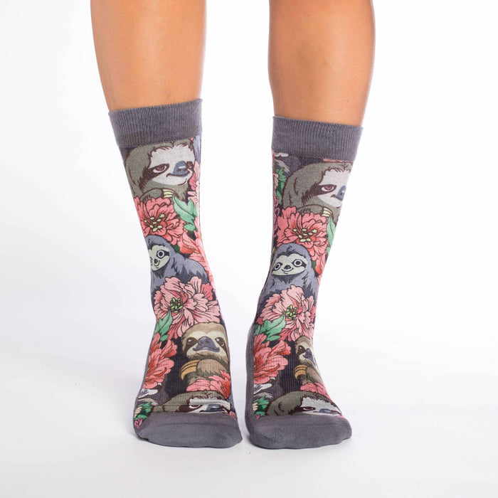 Women's Floral Sloths Socks