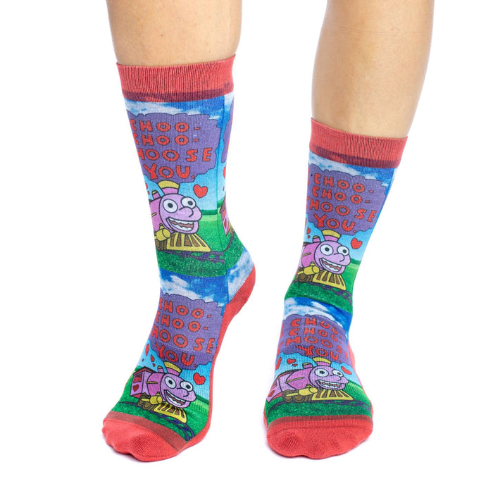 Women's I Choo Choo Choose You Valentine's Day Socks