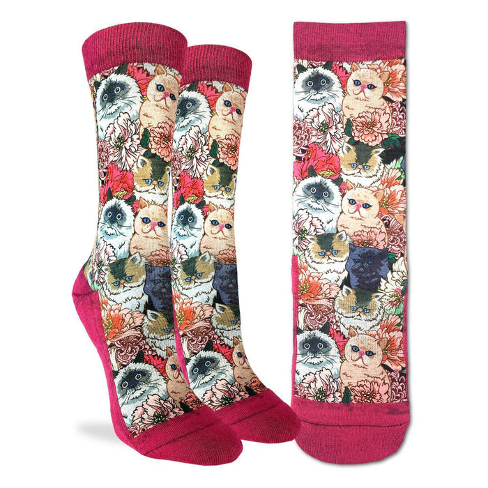 Women's Floral Cats Socks