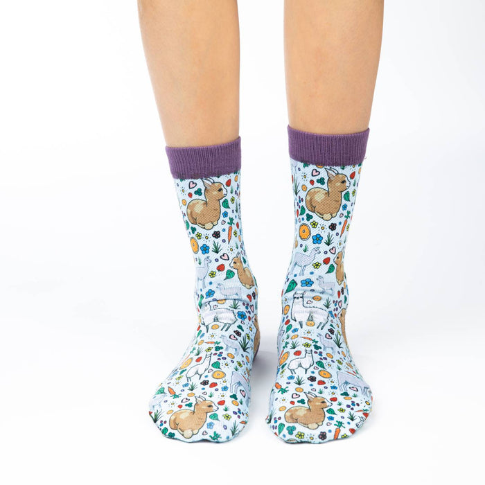 Women's Floral Llamas Socks