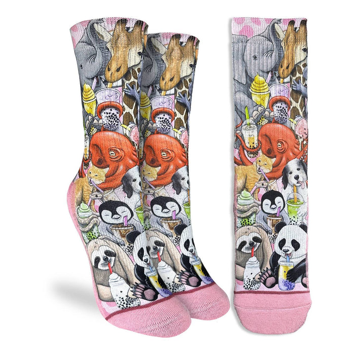 Women's Animals Drinking Bubble Tea Socks