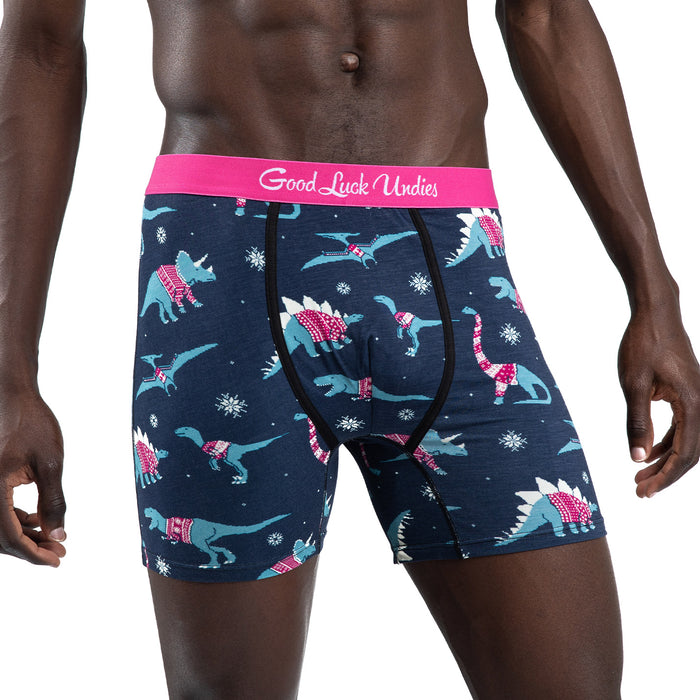 Men's Christmas Sweater Dinosaur Underwear