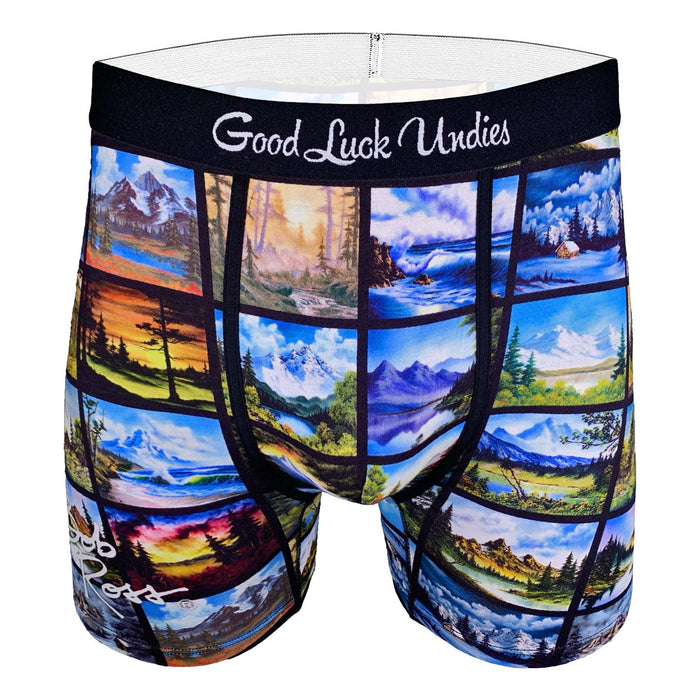 Men's Bob Ross, Landscapes Collage Underwear