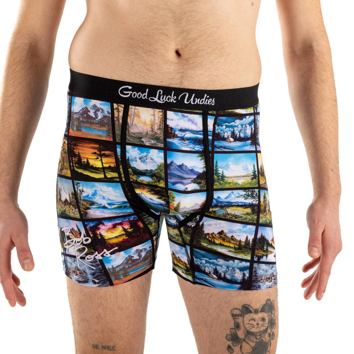 Men's Bob Ross, Landscapes Collage Underwear