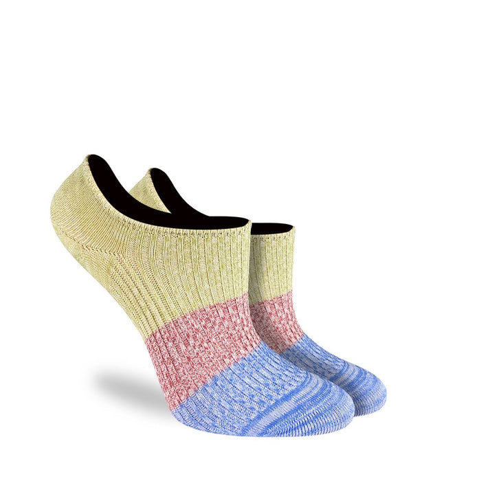 Women's Stripes - Green, Pink, Blue No Show Socks