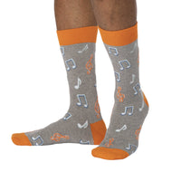 Men's Orange Music Notes Socks