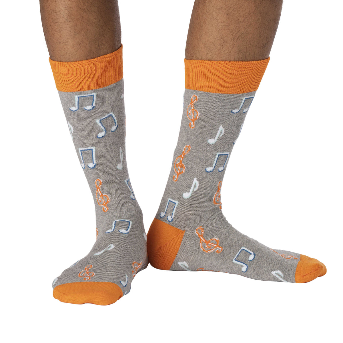 Men's Orange Music Notes Socks