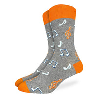 Men's Orange Music Notes Socks