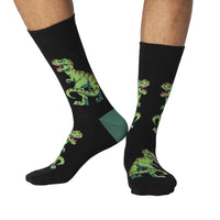 Men's Black T-Rex Dinosaur Socks