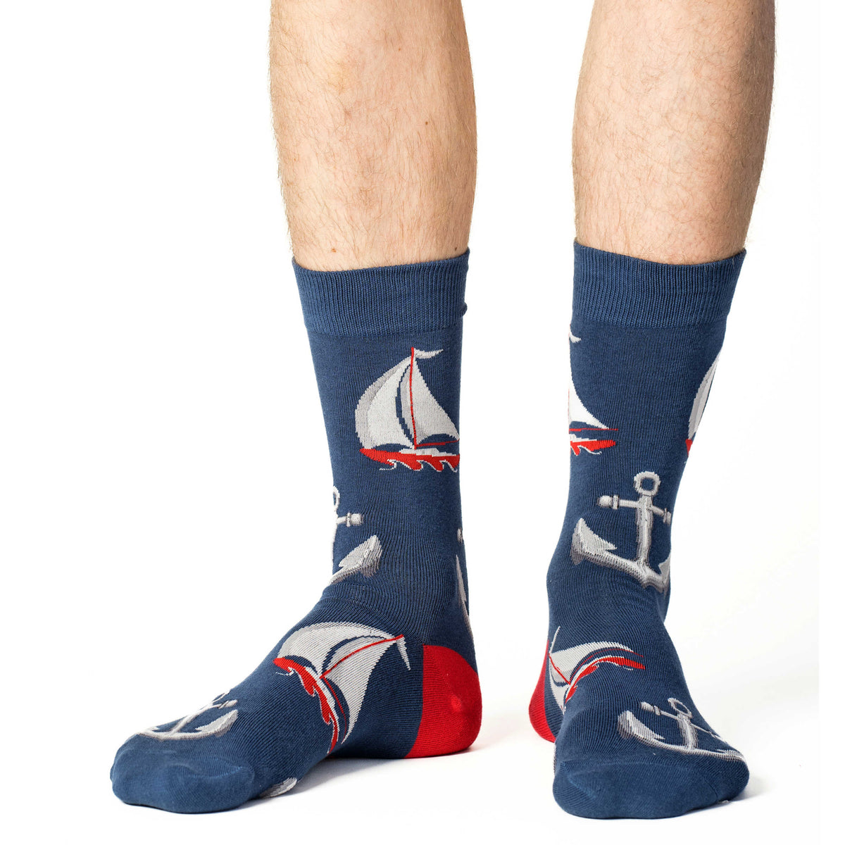 Men's Navy Anchors & Boats Socks
