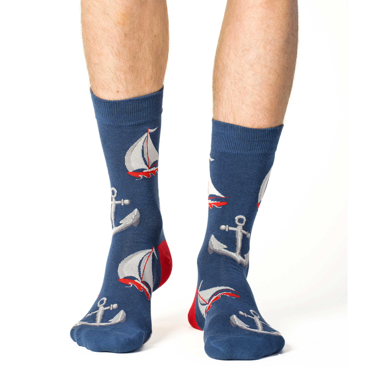 Men's Navy Anchors & Boats Socks