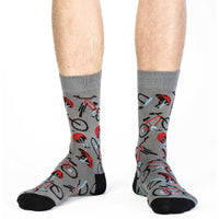 Men's Gray & Blue Bicycle Socks