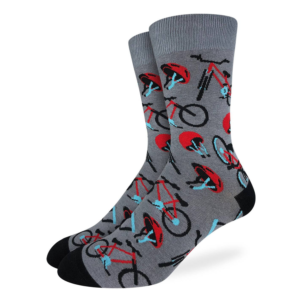 Men's Gray & Blue Bicycle Socks