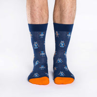 Men's Navy Robot Socks
