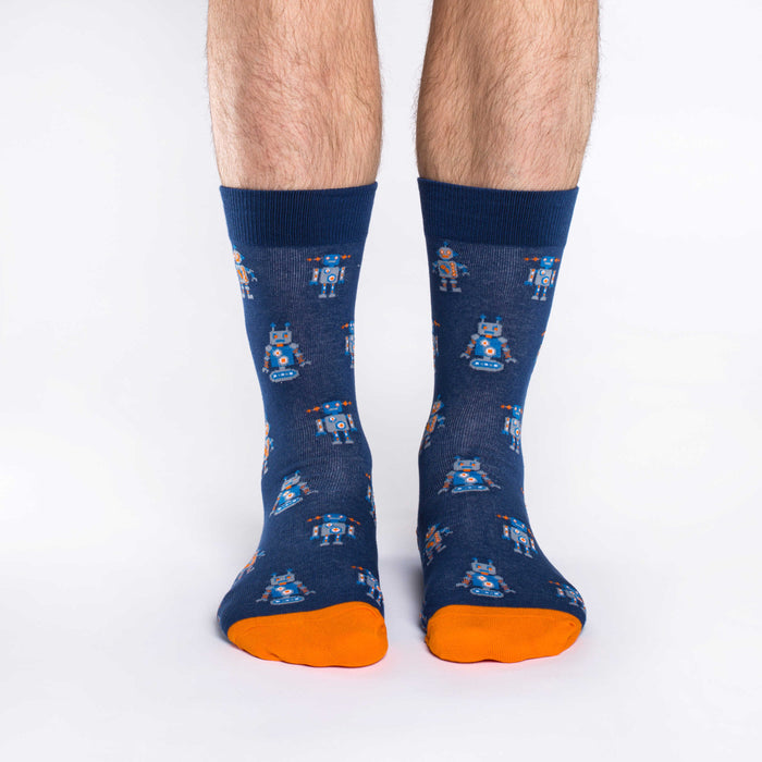Men's Navy Robot Socks