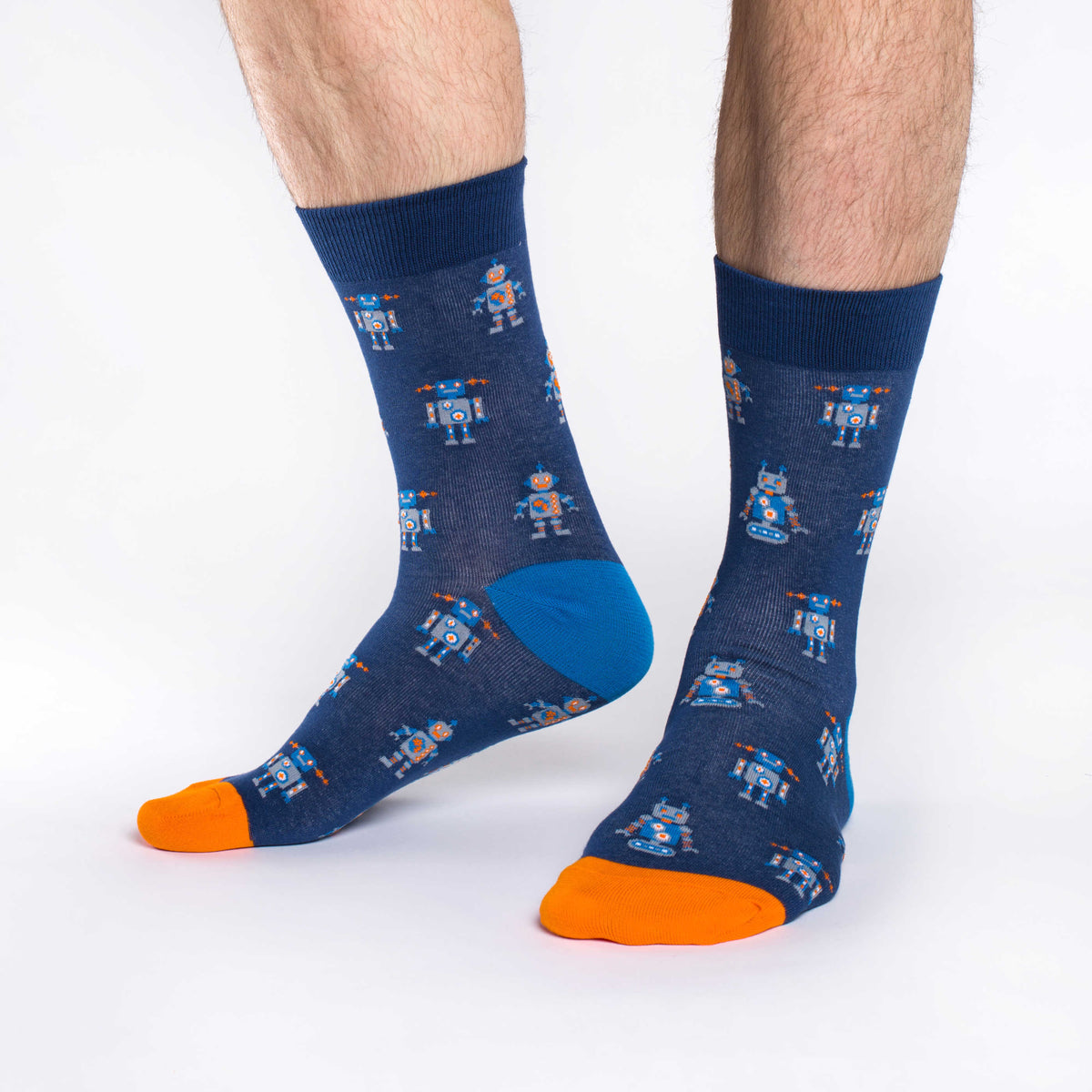 Men's Navy Robot Socks