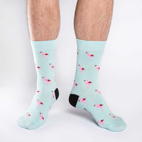 Men's Mint Flamingo Party Socks