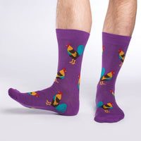 Men's Big & Tall Purple Rooster Socks