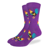 Men's Big & Tall Purple Rooster Socks