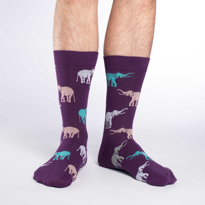 Men's Purple Elephants Socks