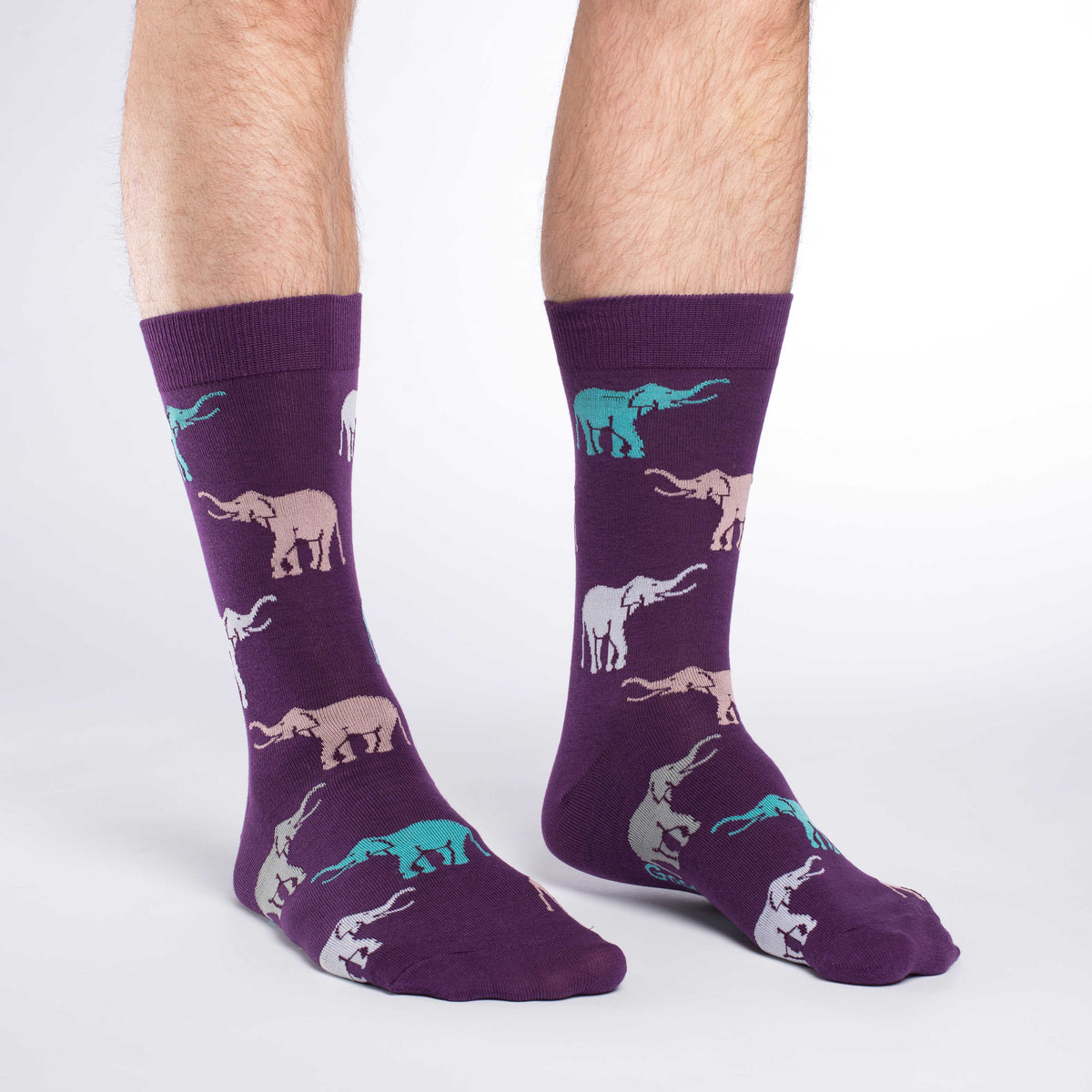 Men's Purple Elephants Socks