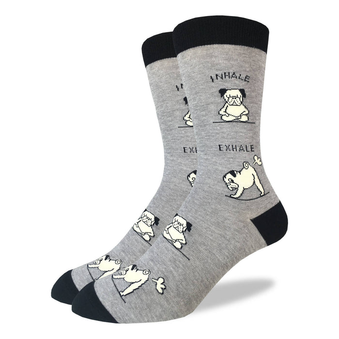 Men's Big & Tall Yoga Pug Socks