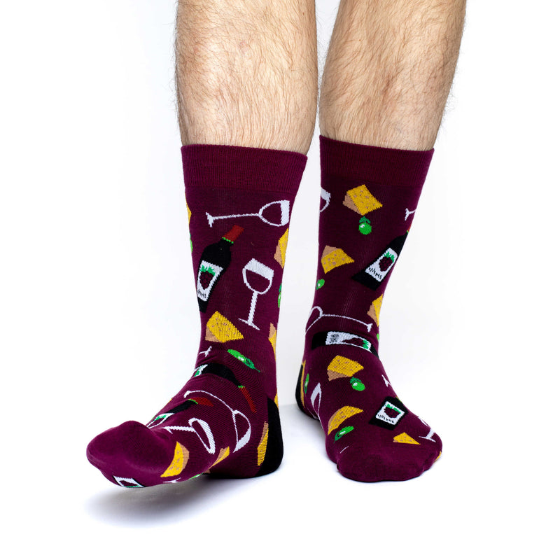 Men's Wine & Cheese Socks – Good Luck Sock