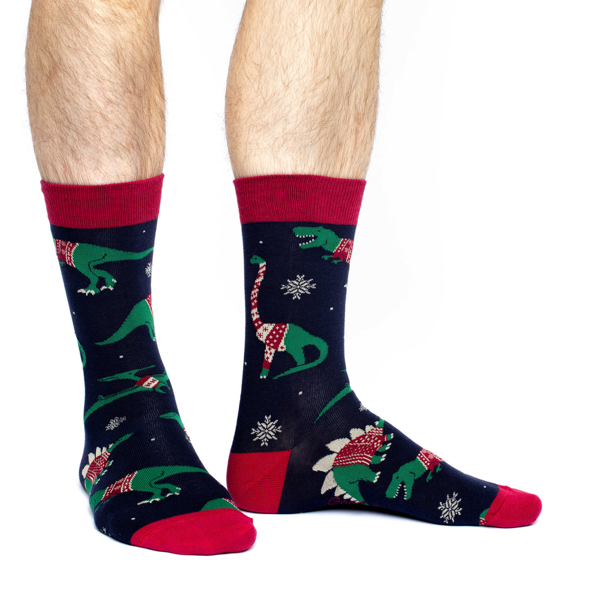 Men's Big & Tall Christmas Sweater Dinosaur Socks