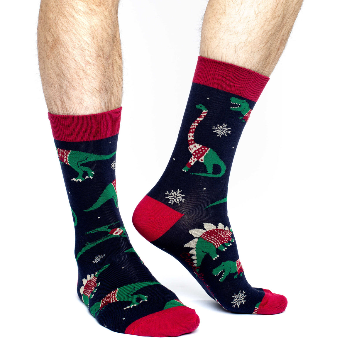 Men's Big & Tall Christmas Sweater Dinosaur Socks