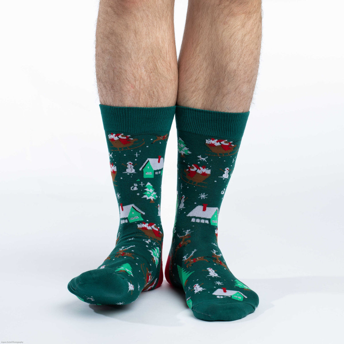 Men's Santa on a Sled Christmas Socks