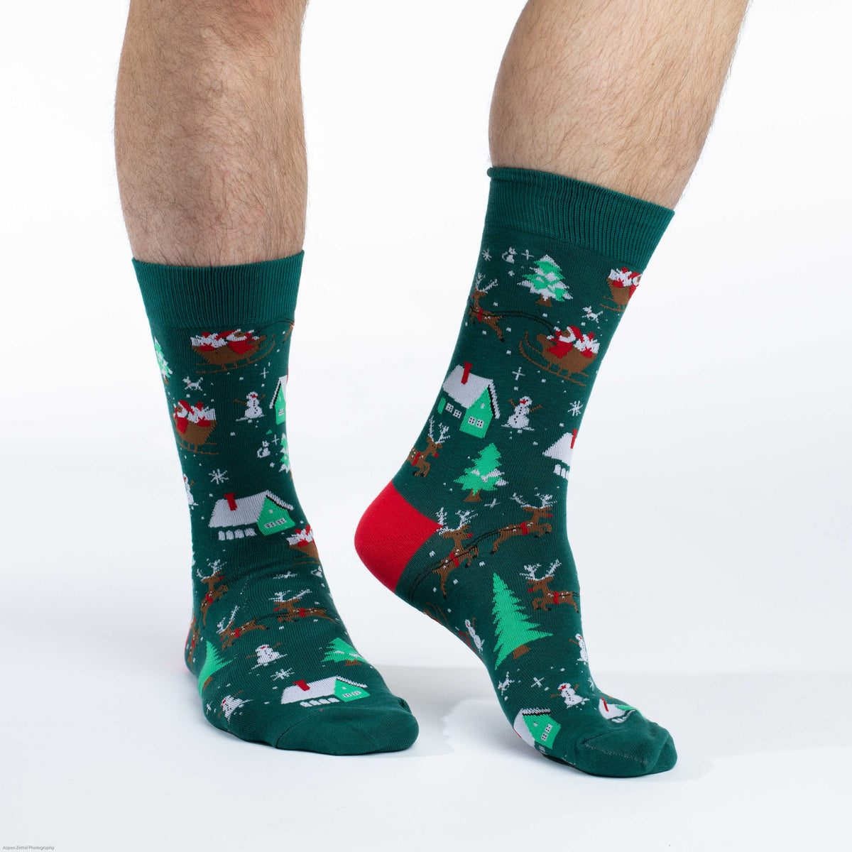 Men's Santa on a Sled Christmas Socks