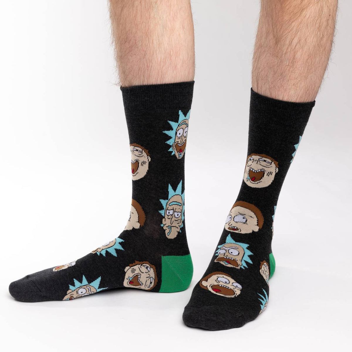 Men's Big & Tall Rick and Morty, Facial Expressions Socks