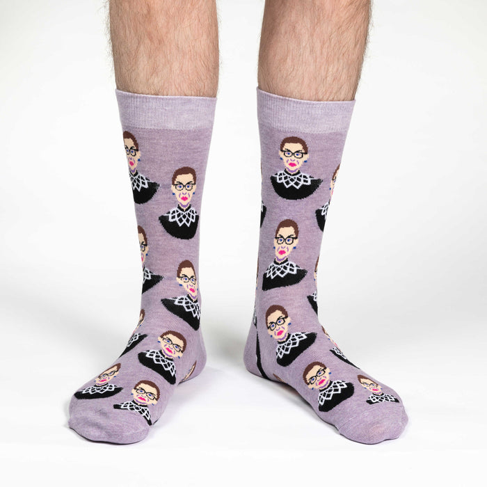 Men's Ruth Bader Ginsburg, Purple Socks