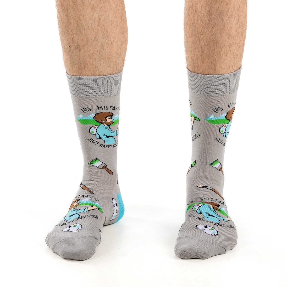 Men's Bob Ross, Happy Accident Socks