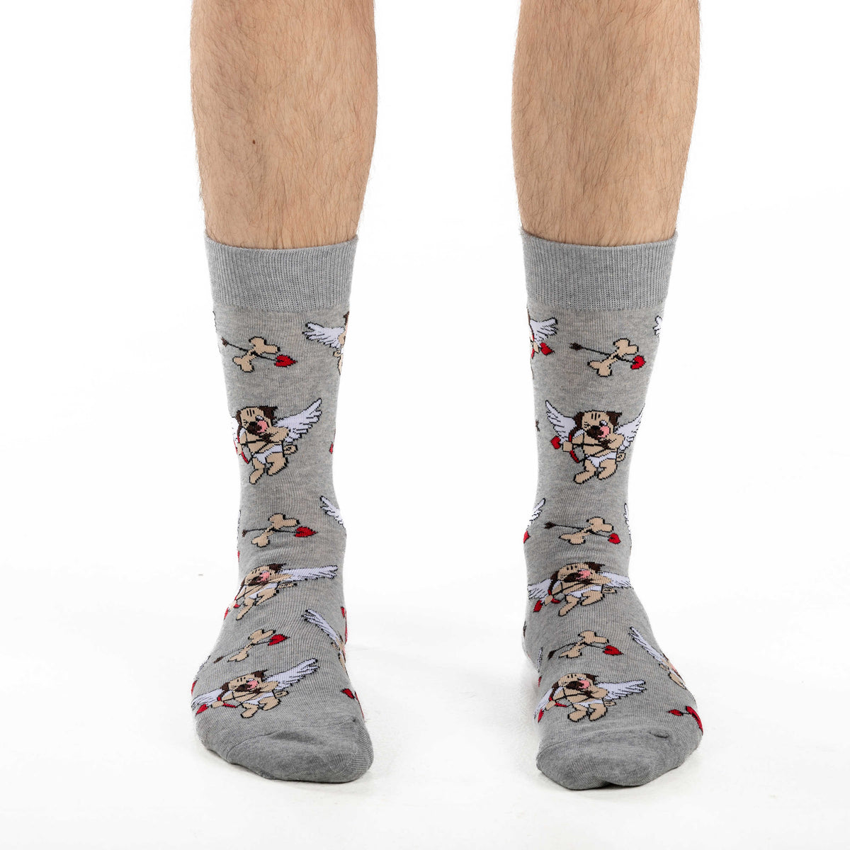 Men's Valentine's Day Cupid Pugs Socks