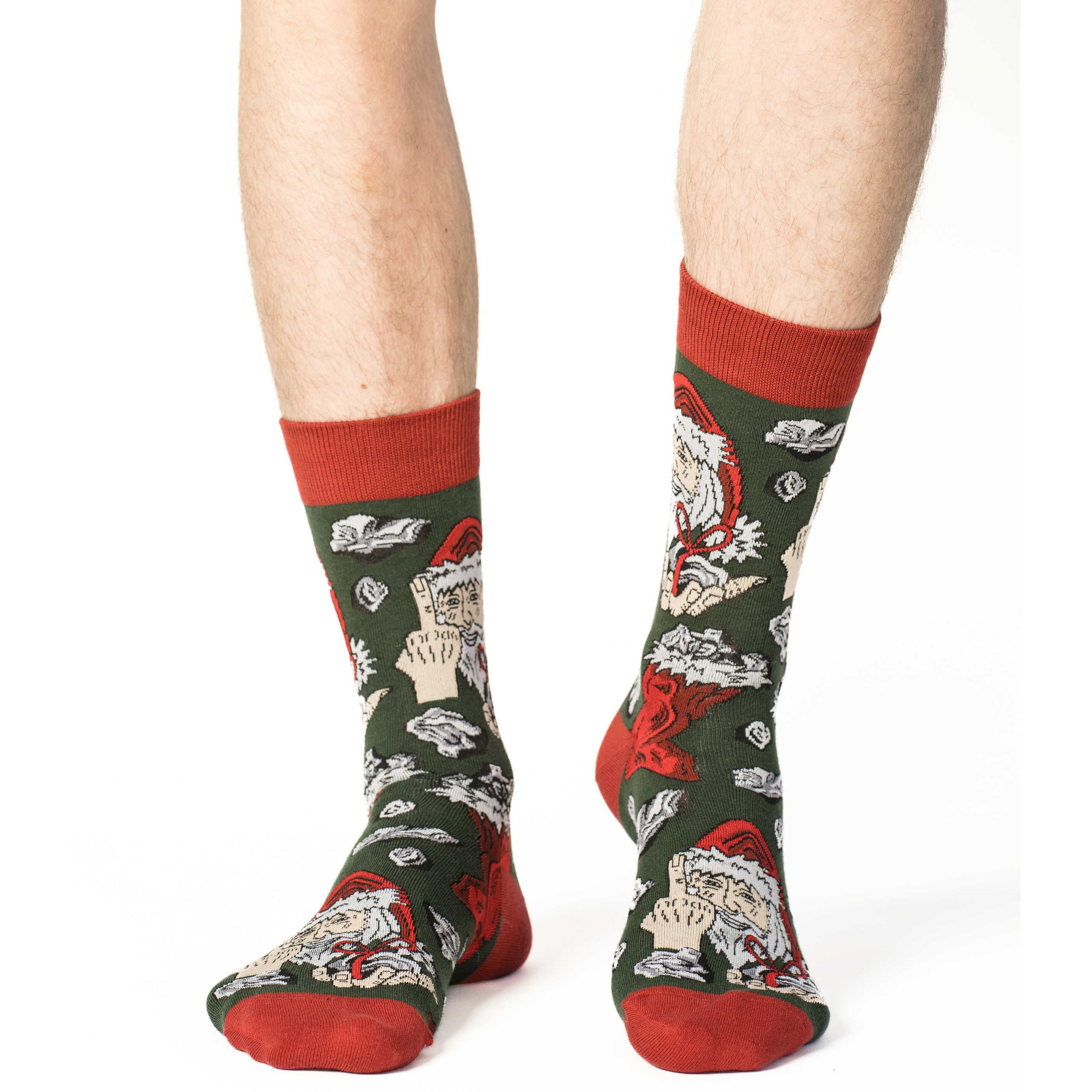 Naughty Santa Mens Socks with Middle Finger Good Luck Sock Brand Naughty Santa Mens Socks with Middle Finger Good Luck Sock Brand