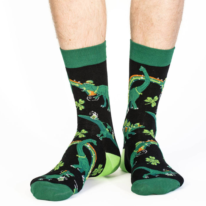 Men's Saint Patricks Day Dinosaurs Socks