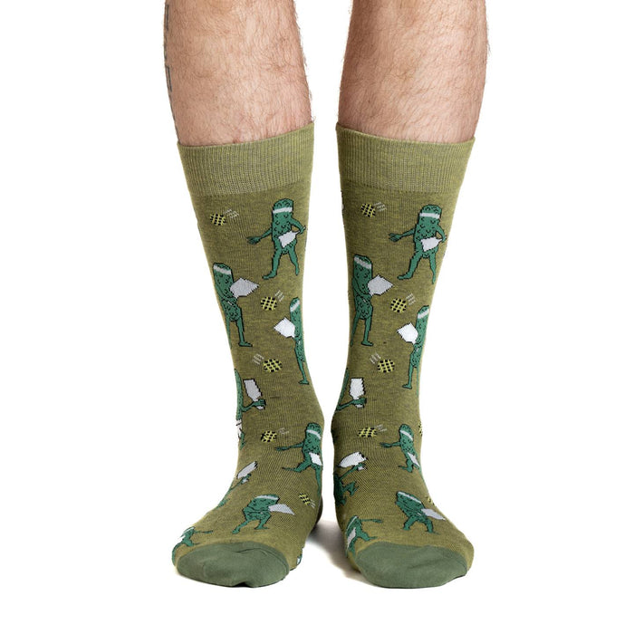 Men's Big & Tall Pickles Playing Pickleball Socks