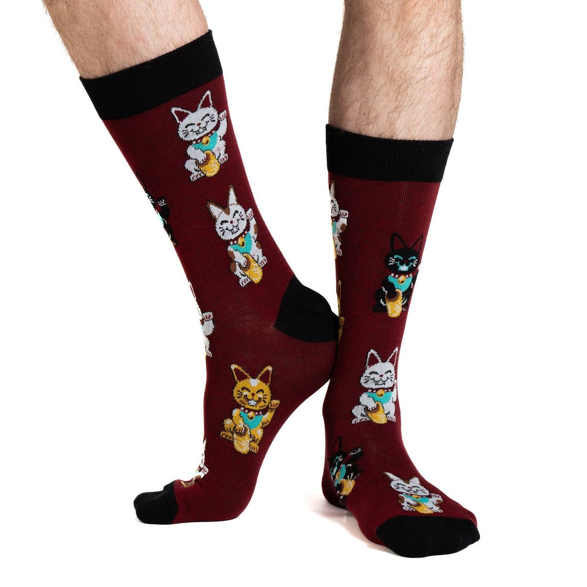 Men's Lucky Waving Cat Socks