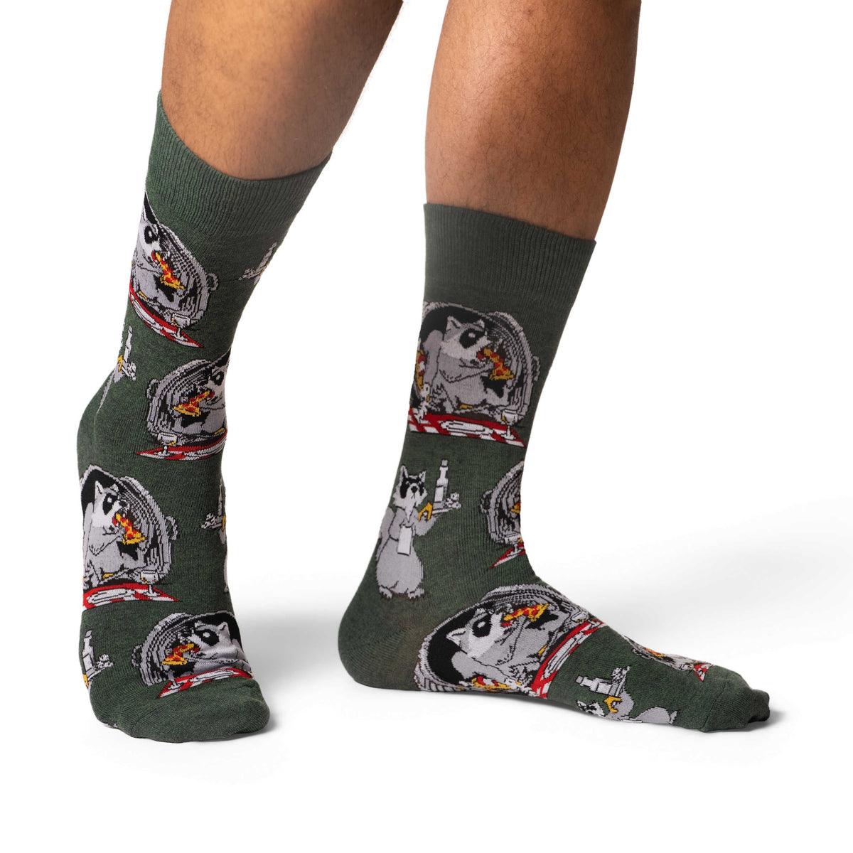 Men's Raccoon Eating Trash Socks
