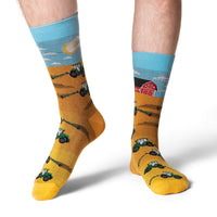 Men's Tractor Plowing Fields Socks