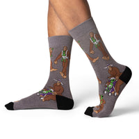 Men's Bigfoot with Baby Alien Socks